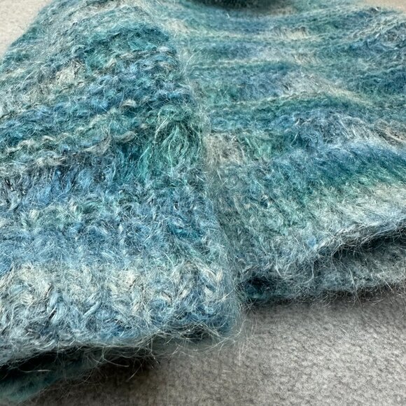 Vintage Bernat Klein Handmade Mohair Wool Teal Blue Green Sweater Med Scotland - Picture 4 of 11